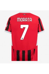 AC Milan Alvaro Morata #7 Jalkapallovaatteet Kotipaita 2024-25 Lyhythihainen